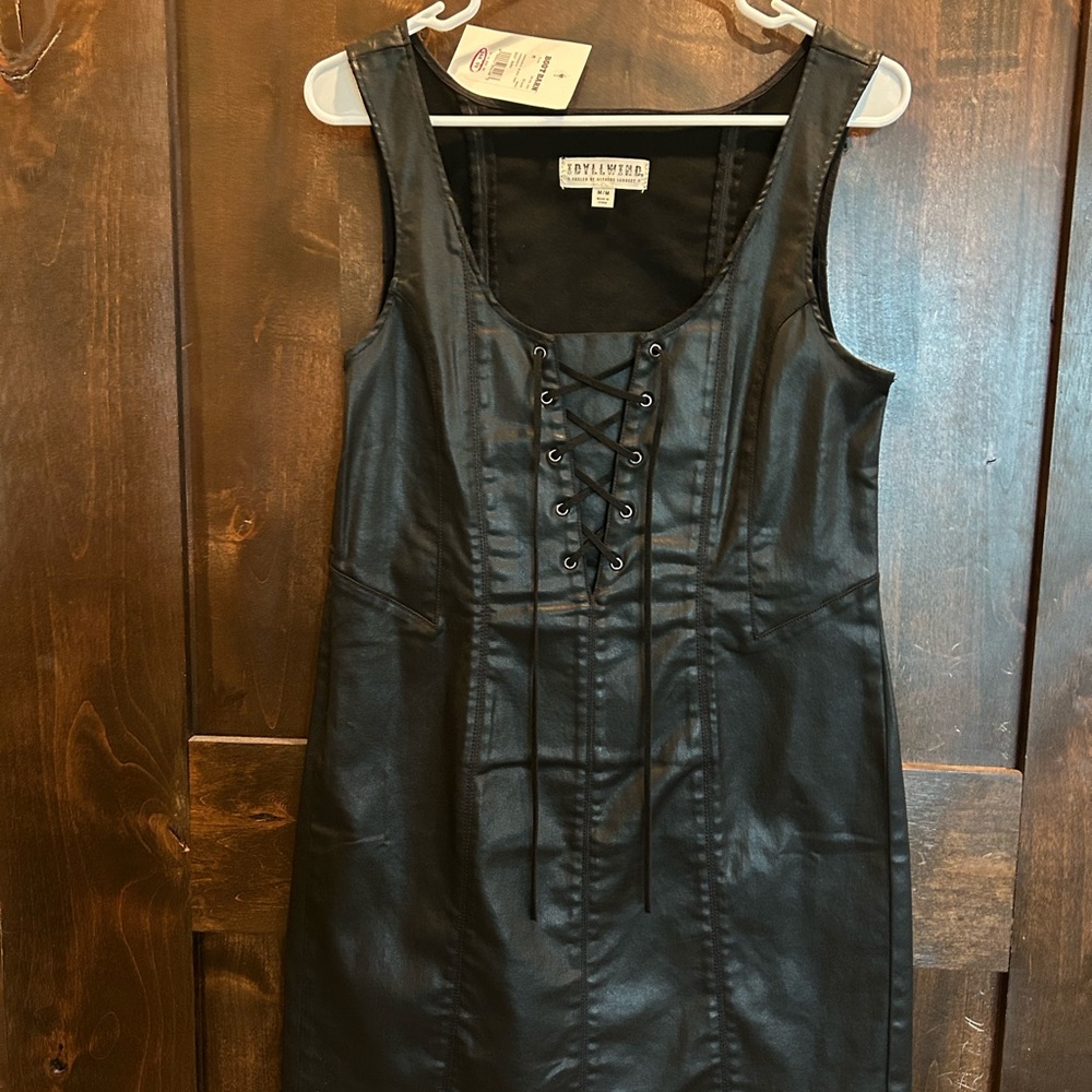 Idyllwind Black Ruched Sheath Mini Dress